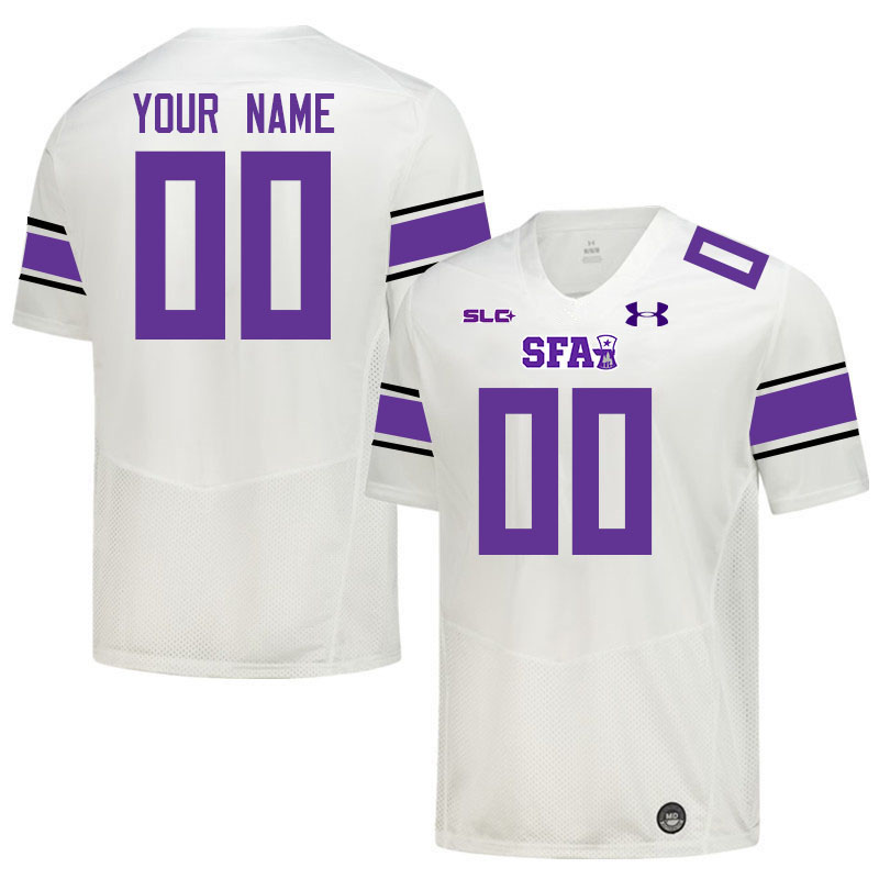 Custom Stephen F. Austin Lumberjacks Name And Number Football Jerseys-White